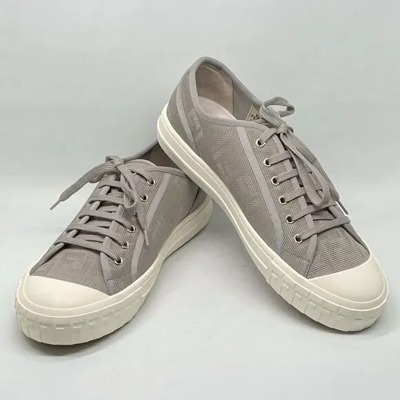 Fendi Domino FF jacquard fabric low top sneakers size 11
